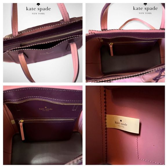 New Kate Spade Turner Road Small Loryn Satchel Crossbody Deep Plum & Pink $348 - Picture 8 of 16